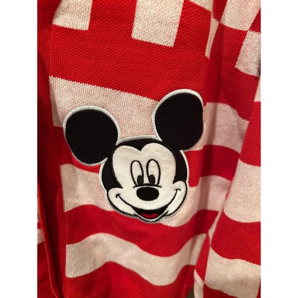 NWT Mickey Mouse Printed Button Front Cardigan - Red n White M - Picture 2 of 6